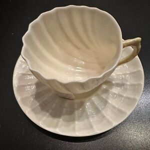 BELLEEK NEPTUNE Coffee Cup & Saucer Demitasse Ireland☘️
